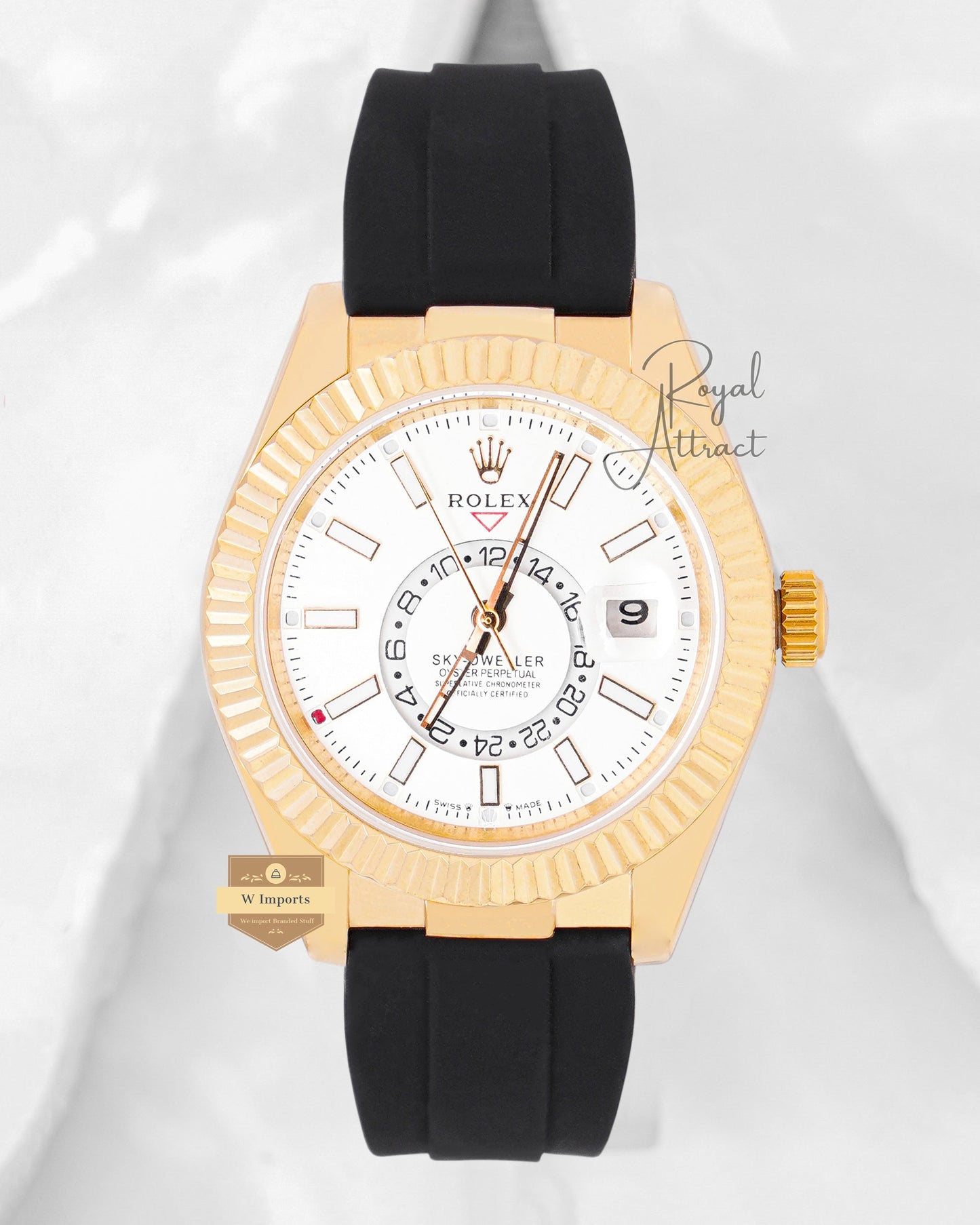 Latest Collection 42 Yellow Gold Case With White Dial Automatic Watch V3 Factory