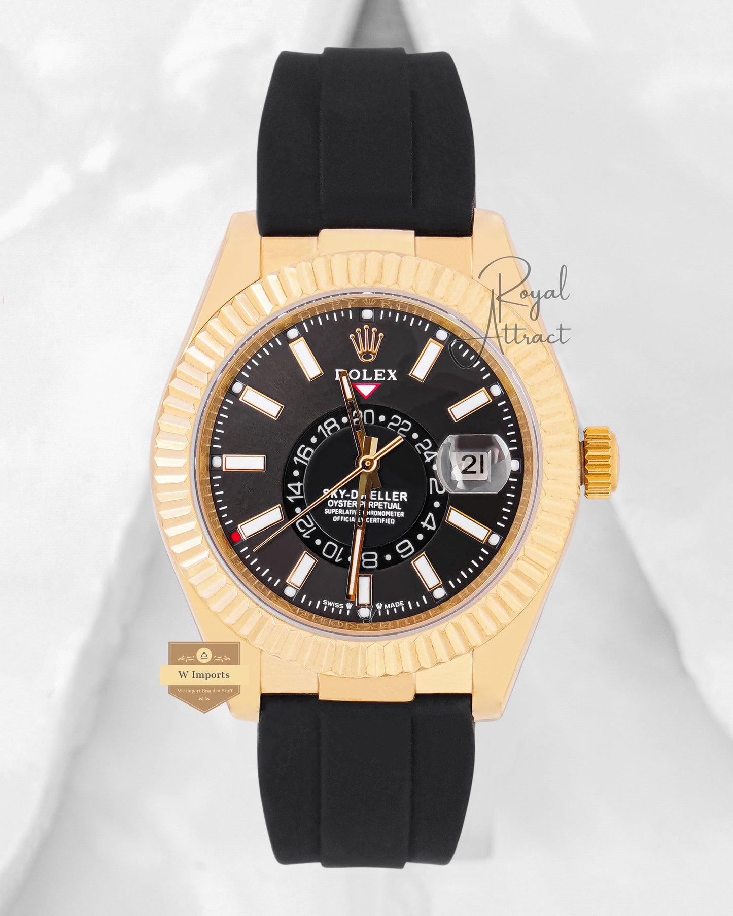 LATEST COLLECTION 42 YELLOW GOLD CASE WITH BLACK DIAL AUTOMATIC WATCH V3 FACTORY