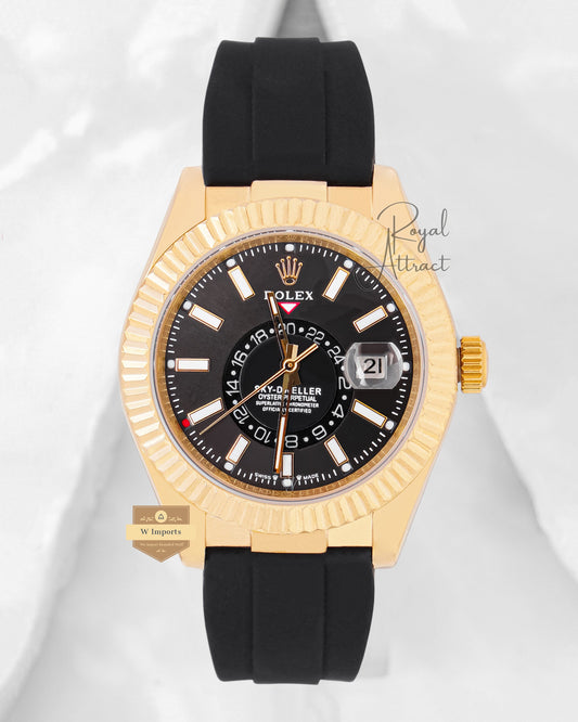 LATEST COLLECTION 42 YELLOW GOLD CASE WITH BLACK DIAL AUTOMATIC WATCH V3 FACTORY