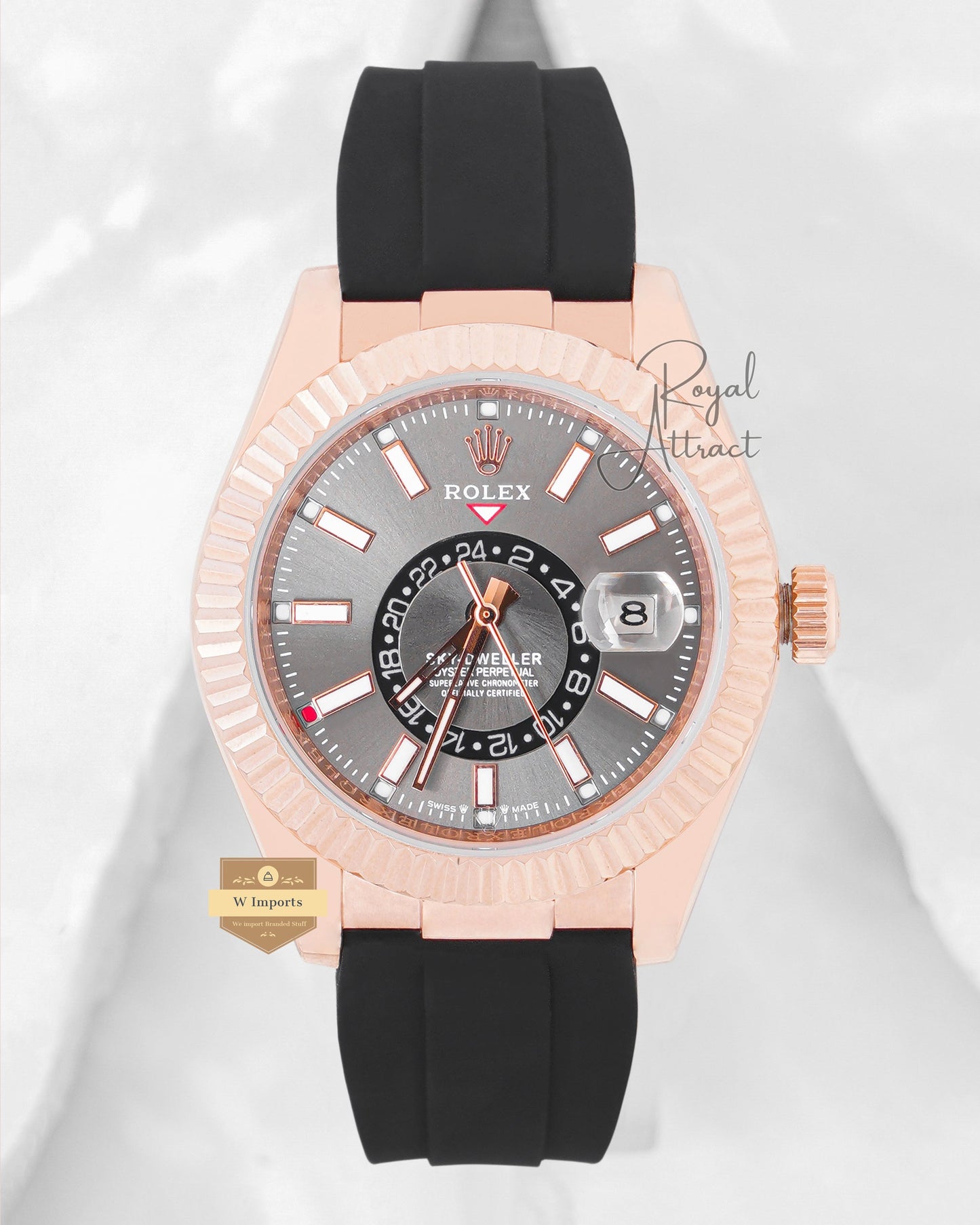 Latest Collection 42 Rose Gold Case With Gray Dial Automatic Watch V3 Factory