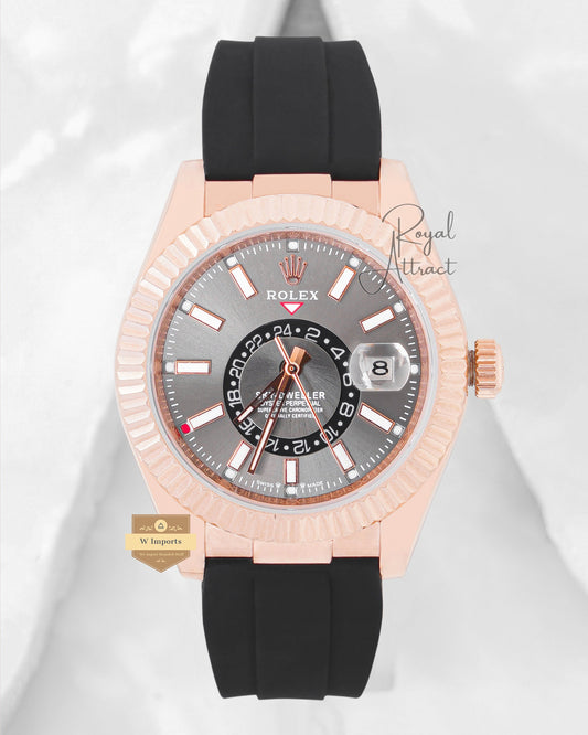 Latest Collection 42 Rose Gold Case With Gray Dial Automatic Watch V3 Factory