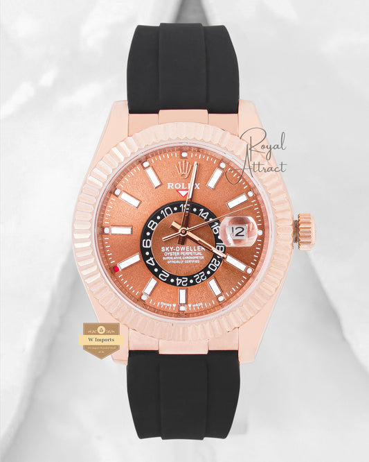 Latest Collection 42 Rose Gold Case With Brown Dial Automatic Watch V3 Factory