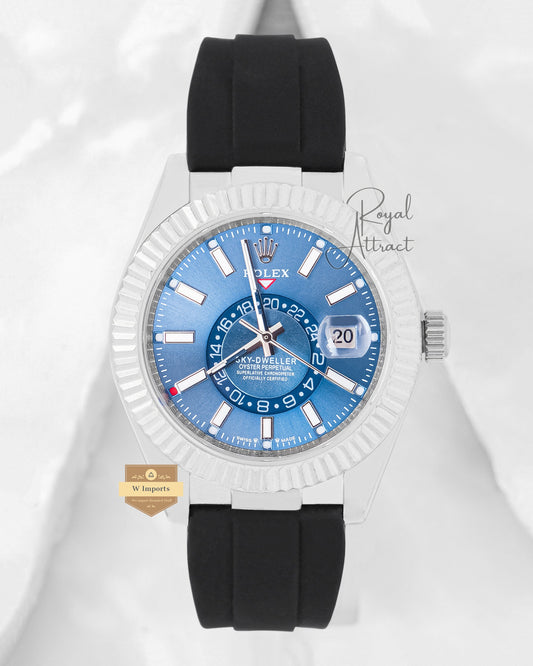 Latest Collection 42 Silver Case With Blue Dial Automatic Watch V3 Factory