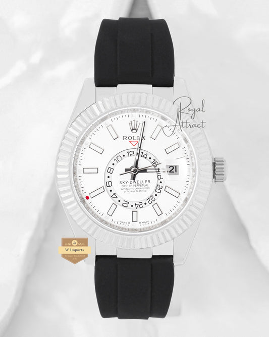 Latest Collection 42 Silver Case With White Dial Automatic Watch V3 Factory