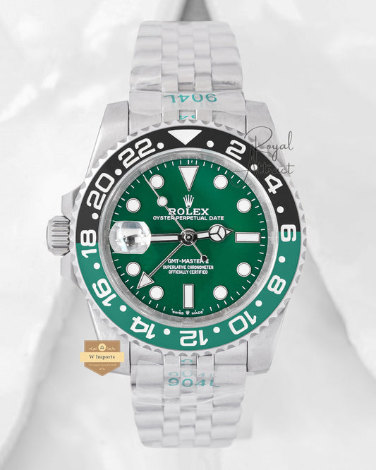 Latest Collection Gmt 40 Silver With Green Dial And Bezel V3 Factory