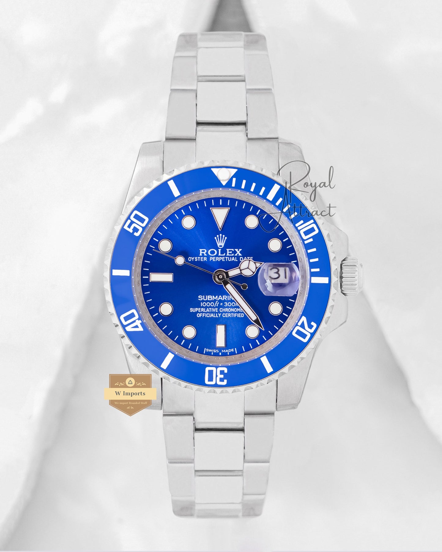 Latest Collection 40 Silver With Blue Dial Automatic Watch V3 Made