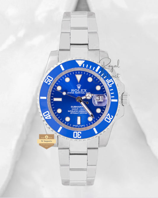 Latest Collection 40 Silver With Blue Dial Automatic Watch V3 Made