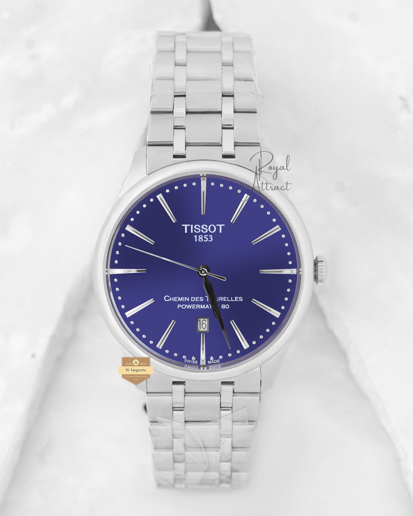 Latest Collection Silver With Blue Dial Chain Watch