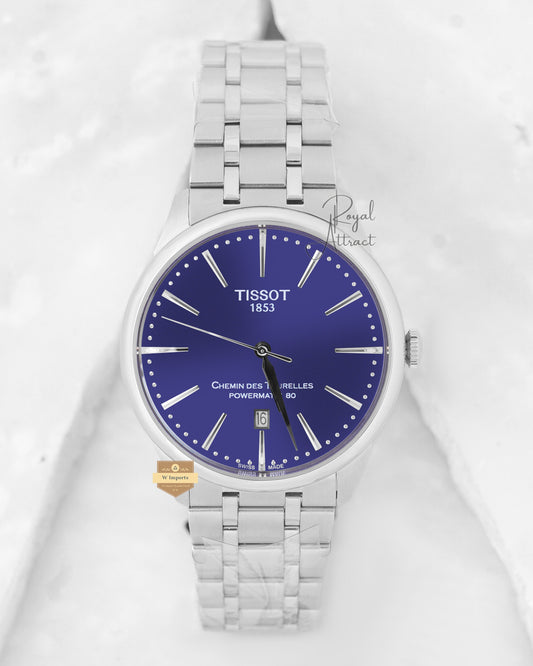 Latest Collection Silver With Blue Dial Chain Watch