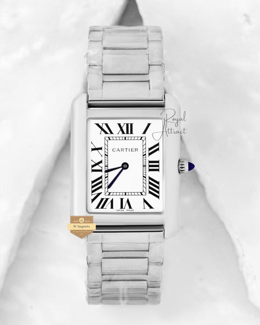 Latest Collection Silver With White Dial Chain Watch