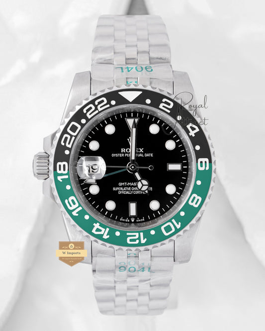 Latest Collection GMT 40 Silver With Black Dial Green Bezel V3 Factory