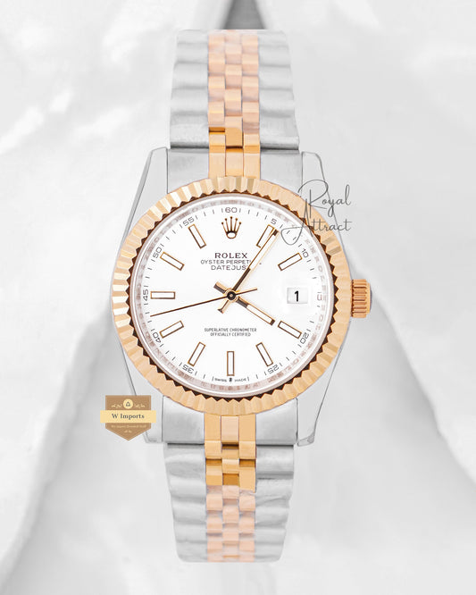 Latest Collection 36 Two Tone Yellow Gold With White Dial Automatic Watch Zr Factory