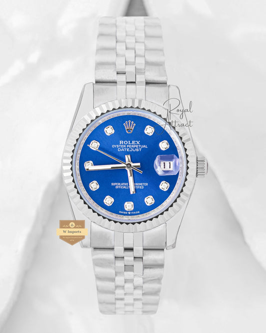 Latest Collection 36 Silver With Blue Dial Fluted Bezel Automatic Watch ZR Factory