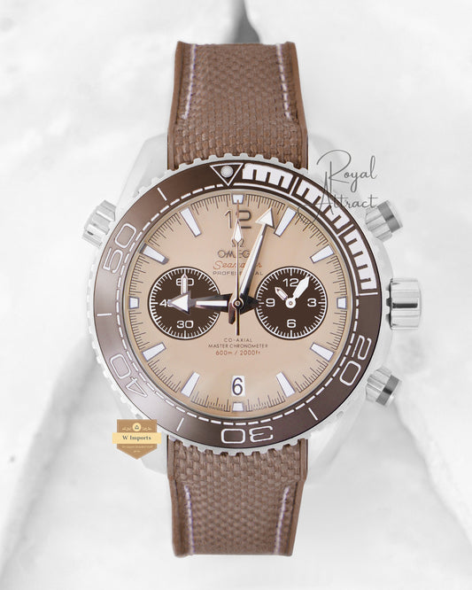 Latest Collection Chronograph Silver Case With Brown Dial Strap Watch