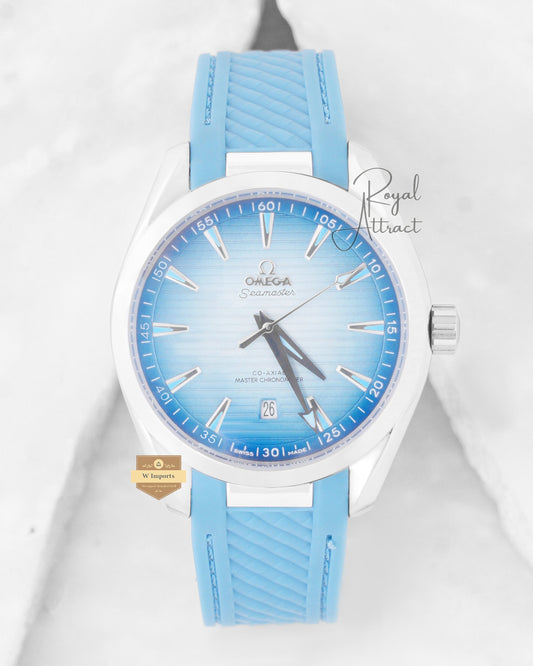 LATEST COLLECTION SILVER CASE WITH BLUE DIAL & RUBBER STRAP
