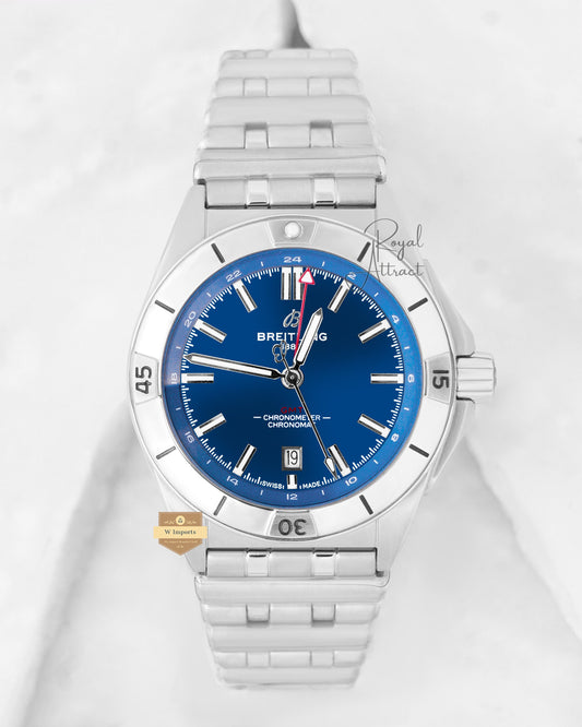 Latest Collection Gmt Silver With Blue Dial Automatic Chain Watch