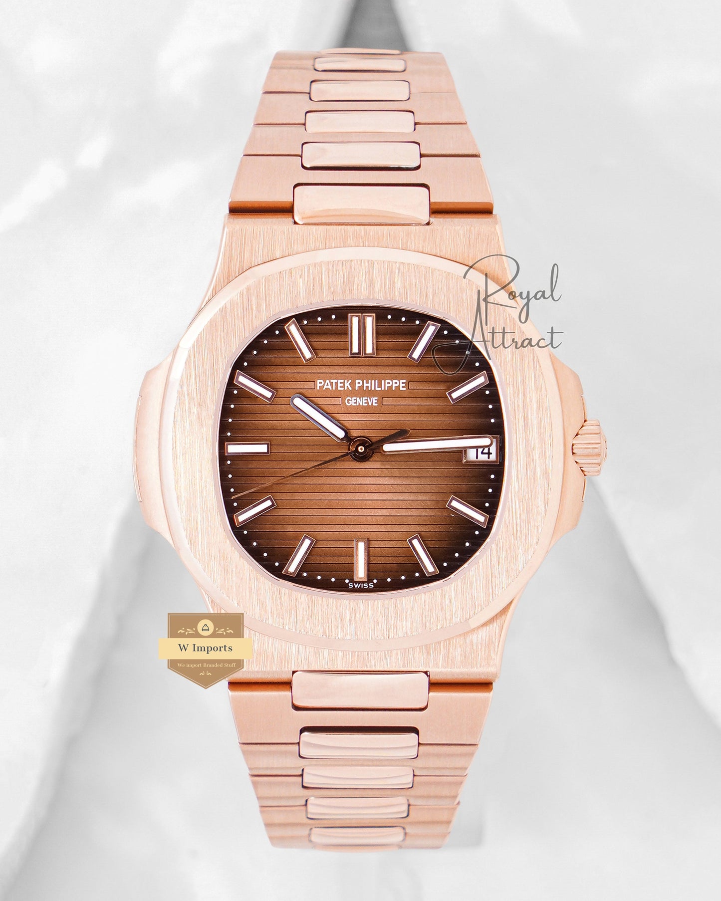 New Arrival Rose Gold Chocolate Brown Dial Super  C L 0 N E Standard