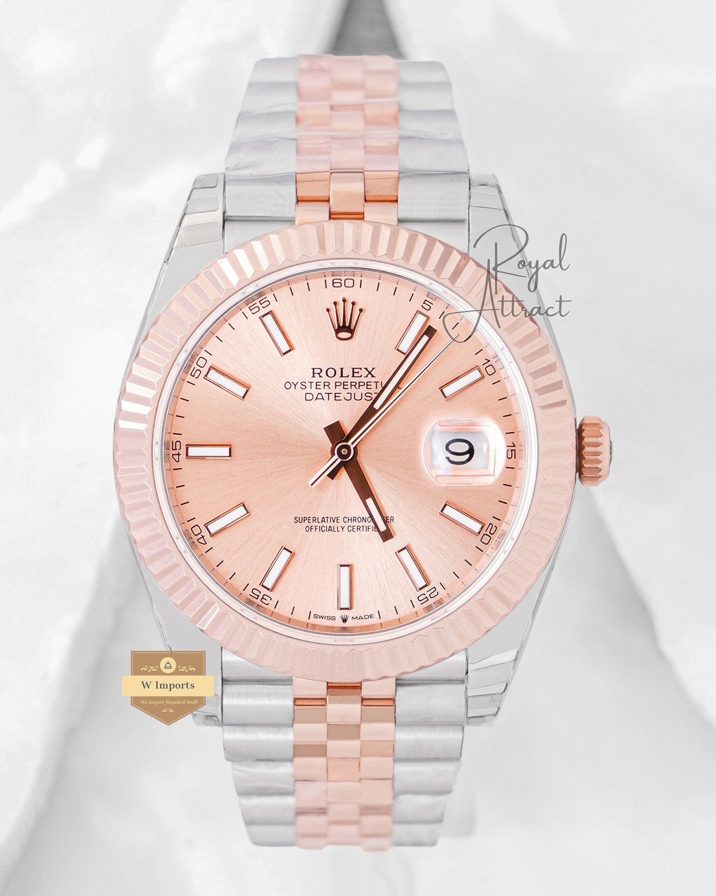 Latest Collection 41 Two Tone Rose Gold With Sundust Dial Automatic Watch Clean Made
