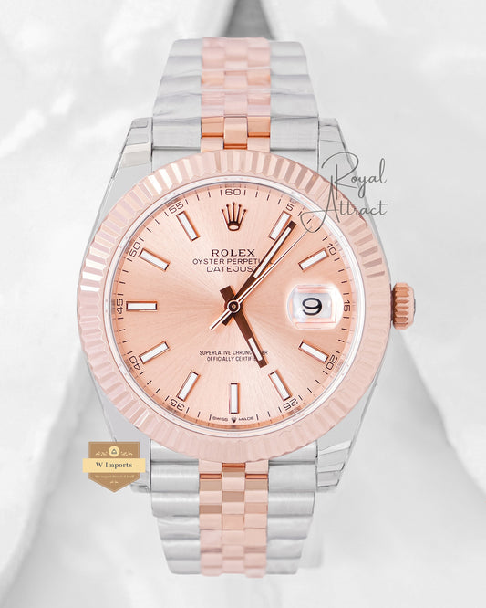 Latest Collection 41 Two Tone Rose Gold With Sundust Dial Automatic Watch Clean Made