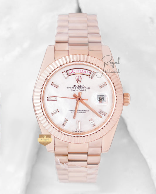 New Collection 40mm Rose Gold With Mother Of Pearl Dial Roman Figure V3 Made