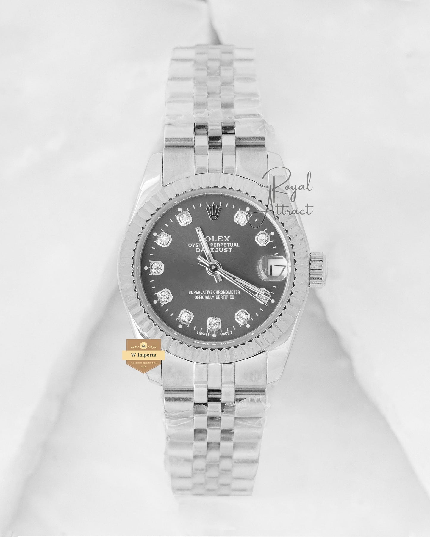 Latest Ladies Collection 28 Silver With Gray Dial Automatic Watch Zr Factory