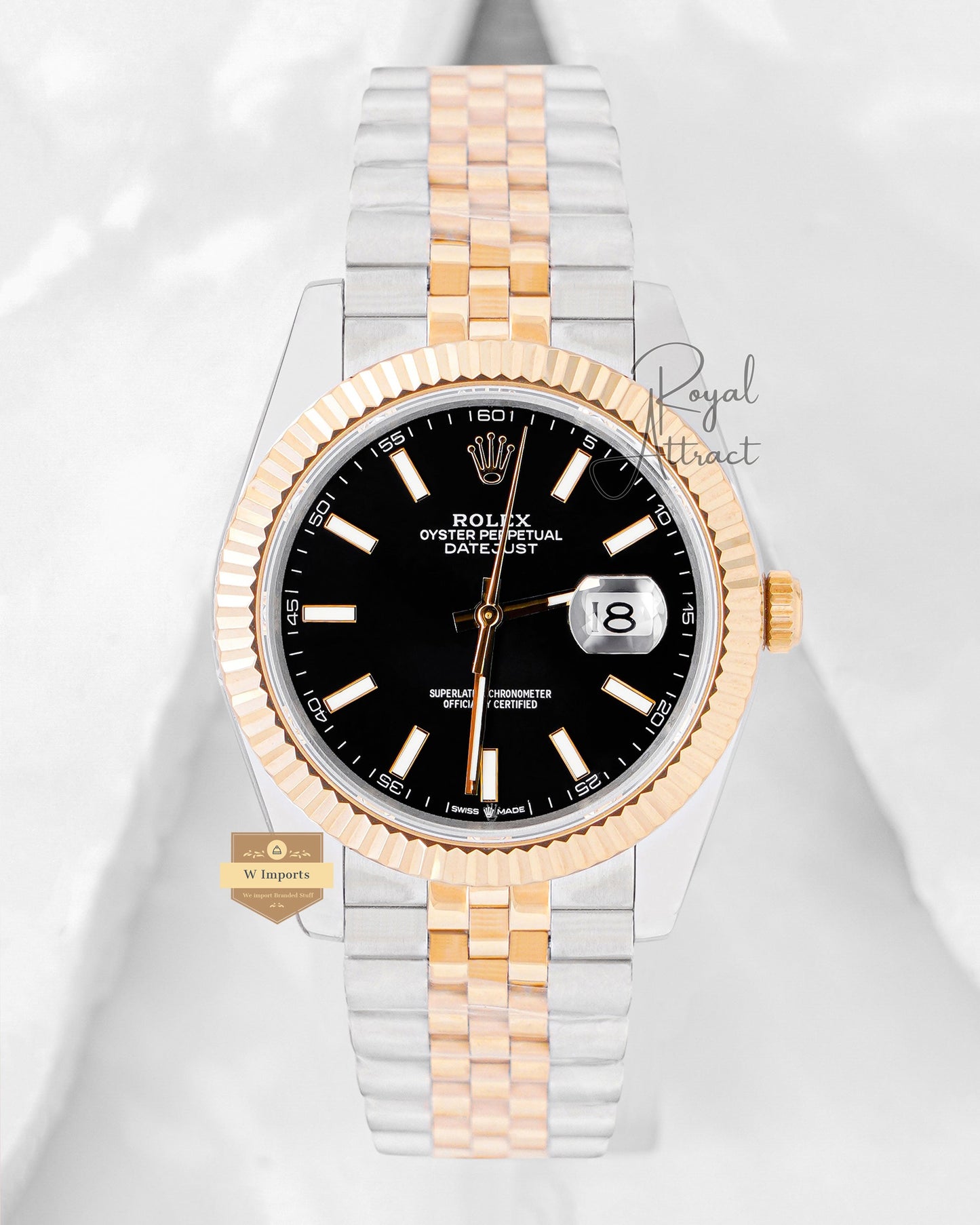 Latest Collection 41 Two Tone Yellow Gold Black Dial Automatic Watch BP Made