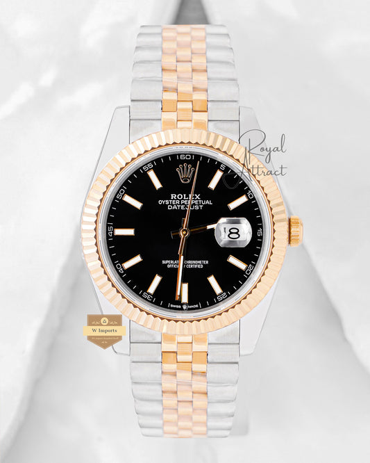 Latest Collection 41 Two Tone Yellow Gold Black Dial Automatic Watch BP Made