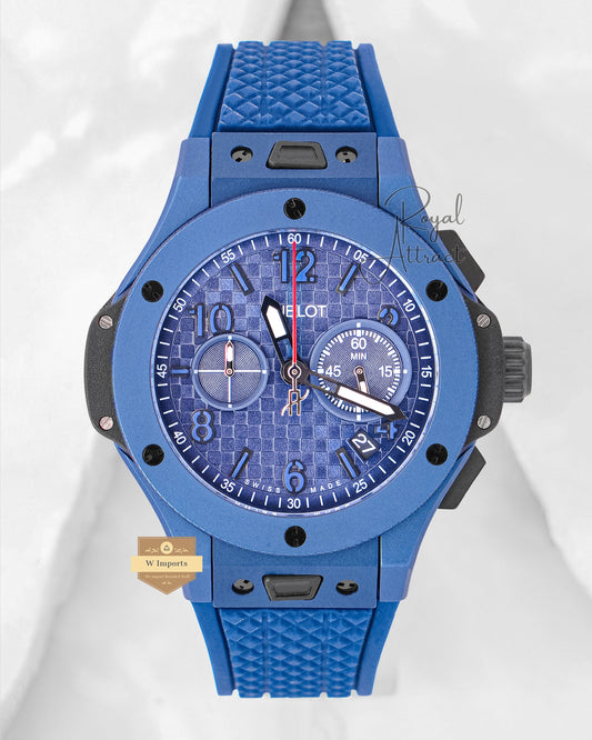 Premium Collection Chronograph All Blue Case With Dial Strap Watch