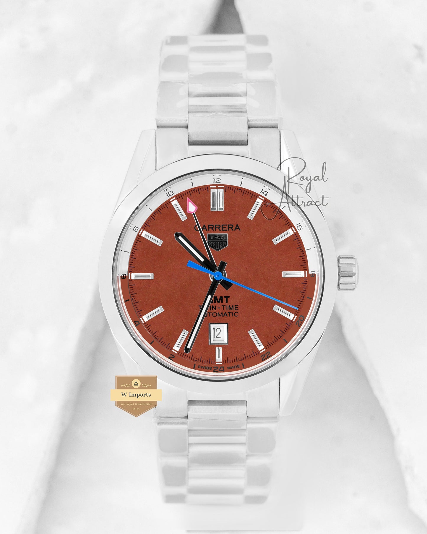 Latest Collection GMT Silver With Brown Dial Automatic Watch