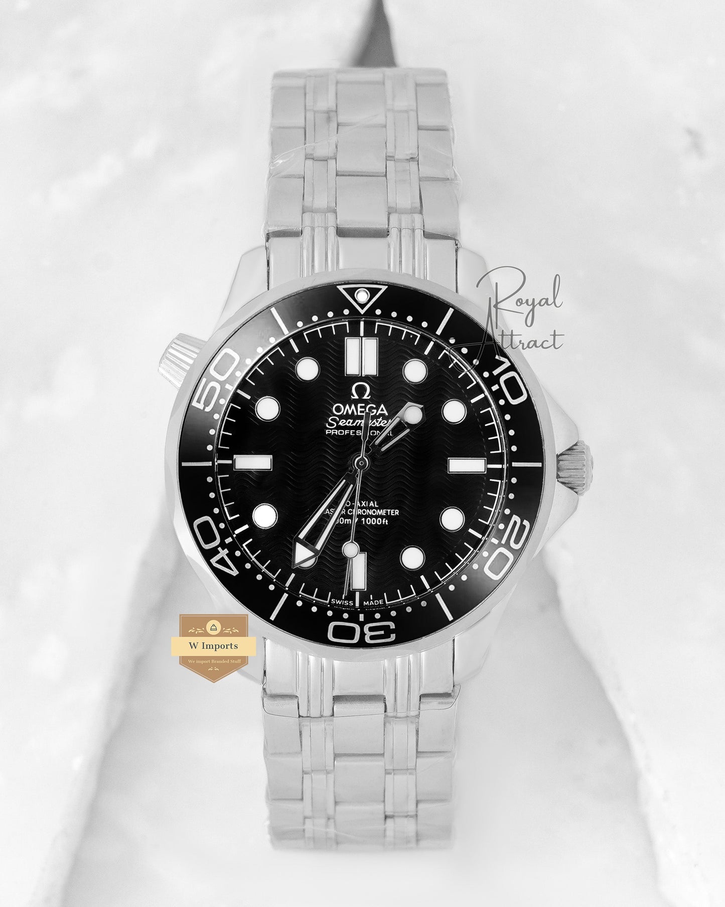 Latest Collection Silver With Black Dial Automatic Watch