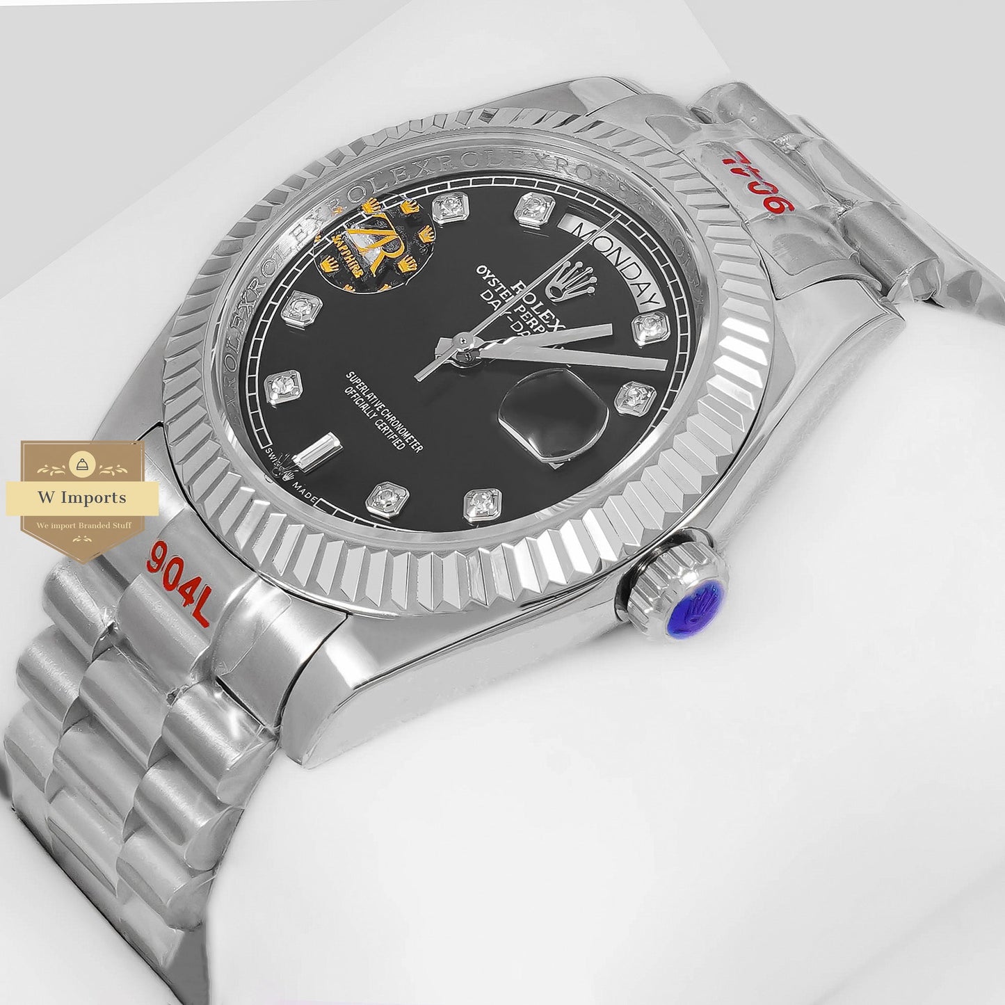 LATEST COLLECTION 40 SILVER CHAIN WITH BLACK DIAL AUTOMATIC WATCH ZR FACTORY