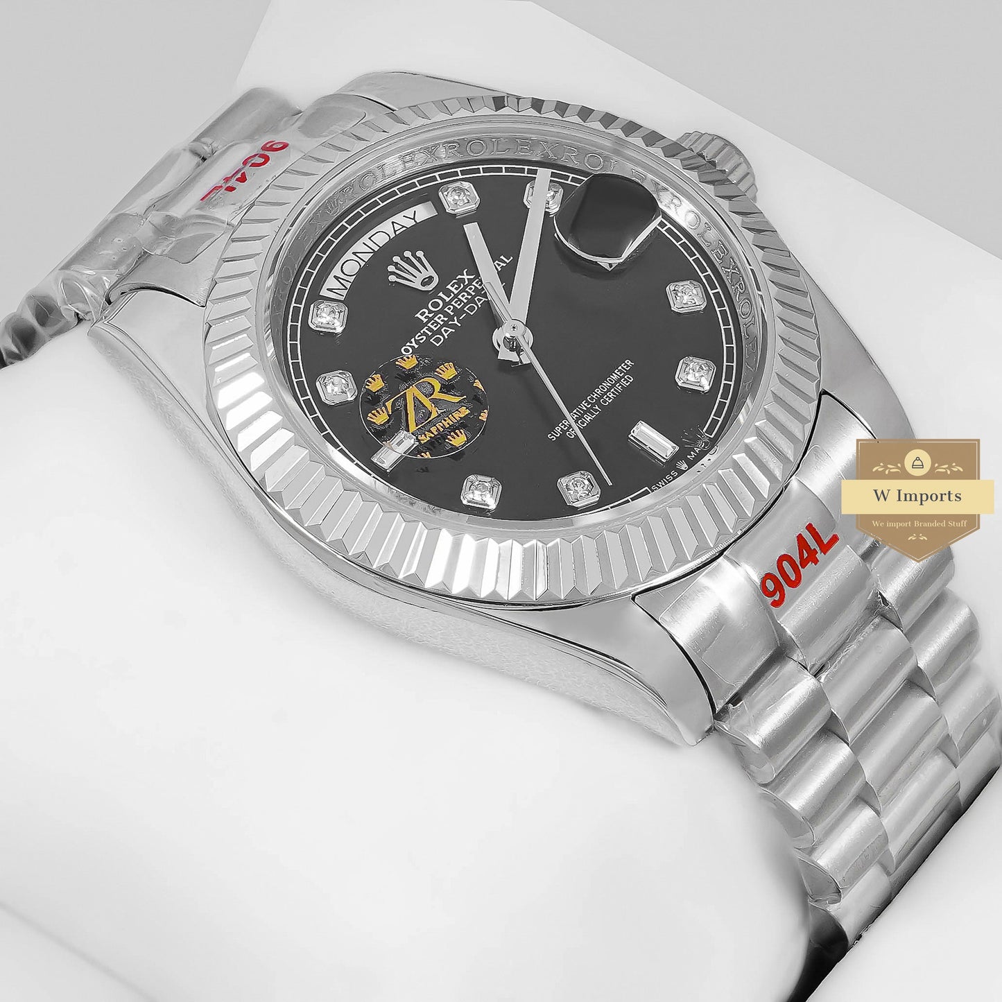 LATEST COLLECTION 40 SILVER CHAIN WITH BLACK DIAL AUTOMATIC WATCH ZR FACTORY