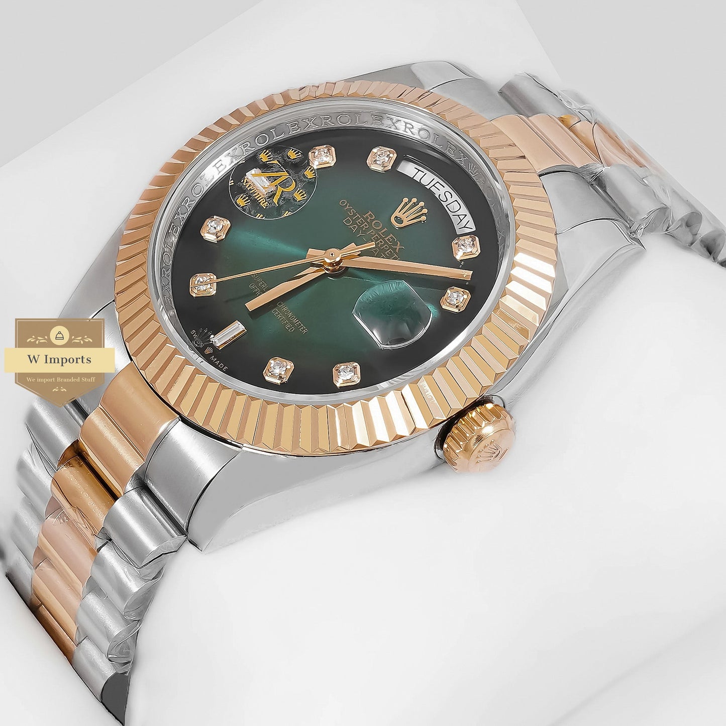 LATEST COLLECTION 40 TWO TONE YELLOW GOLD WITH GREEN DIAL ZR FACTORY