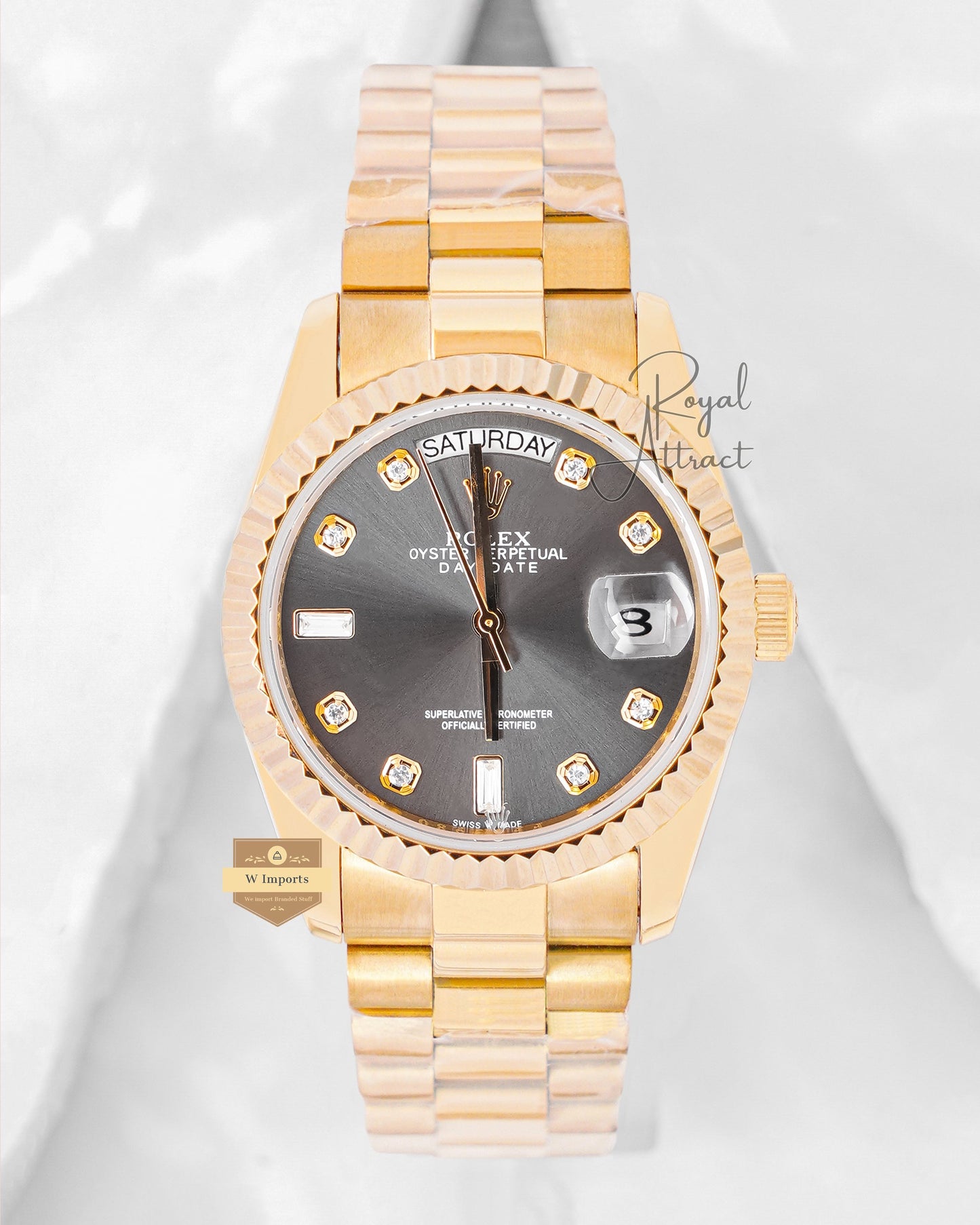 Latest Collection 36 Yellow Gold With Gray Dial Automatic Watch V3 Factory