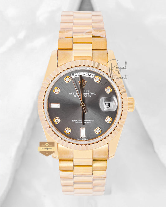 Latest Collection 36 Yellow Gold With Gray Dial Automatic Watch V3 Factory