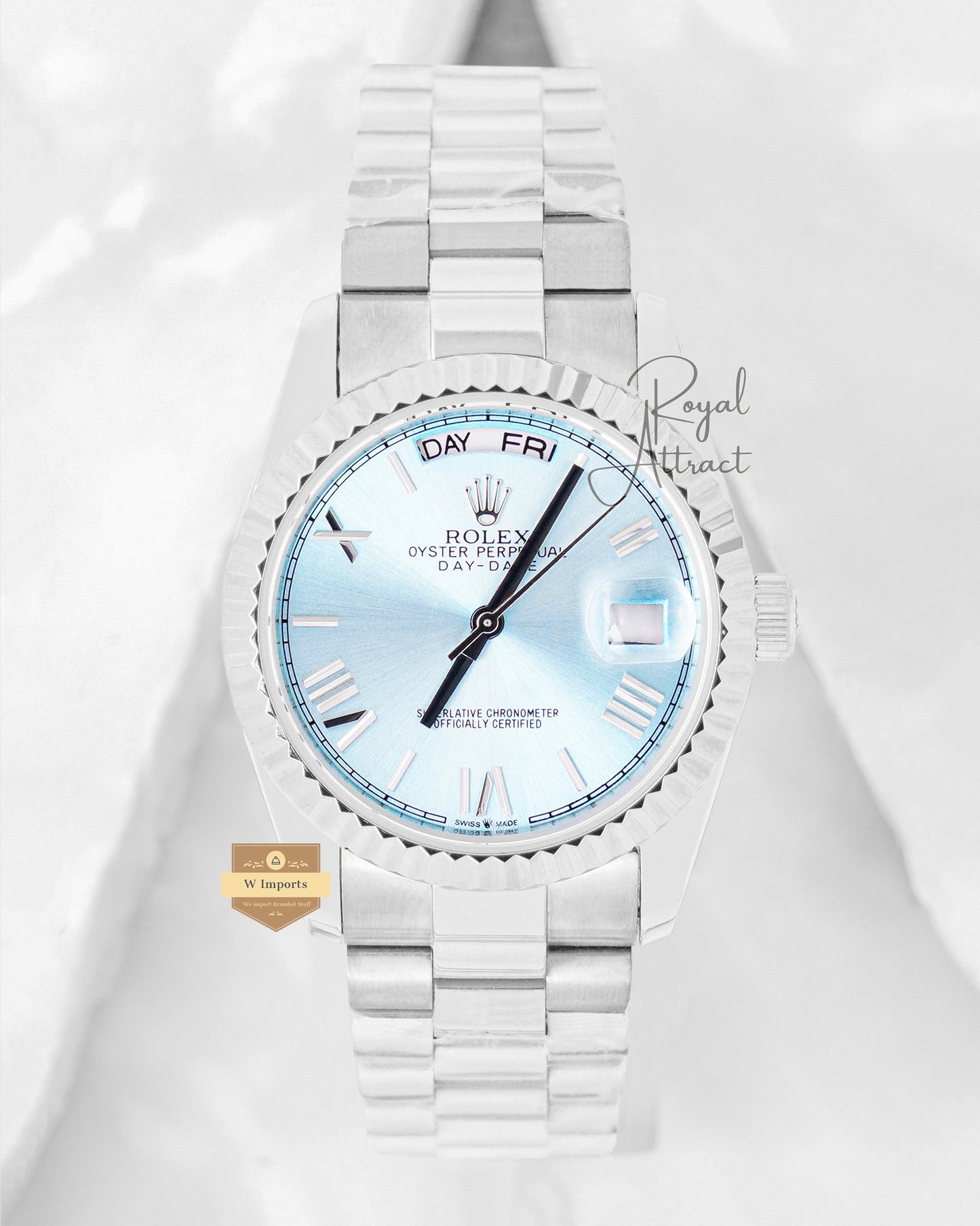Latest Collection 36 Silver With Sky Blue Dial Automatic Watch V3 Factory