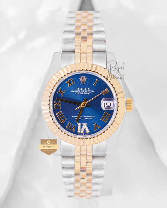 Latest Ladies Collection 31 Two Tone Yellow Gold With Blue Dial Automatic Watch Zr Factory