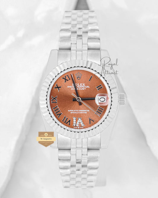 Latest Ladies Collection 31 Silver With Orange Dial Automatic Watch ZR Factory