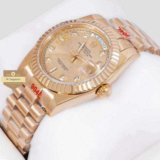 LATEST COLLECTION 36 ALL YELLOW GOLD WITH DIAL STONE FIGURE AUTOMATIC WATCH ZR FACTORY