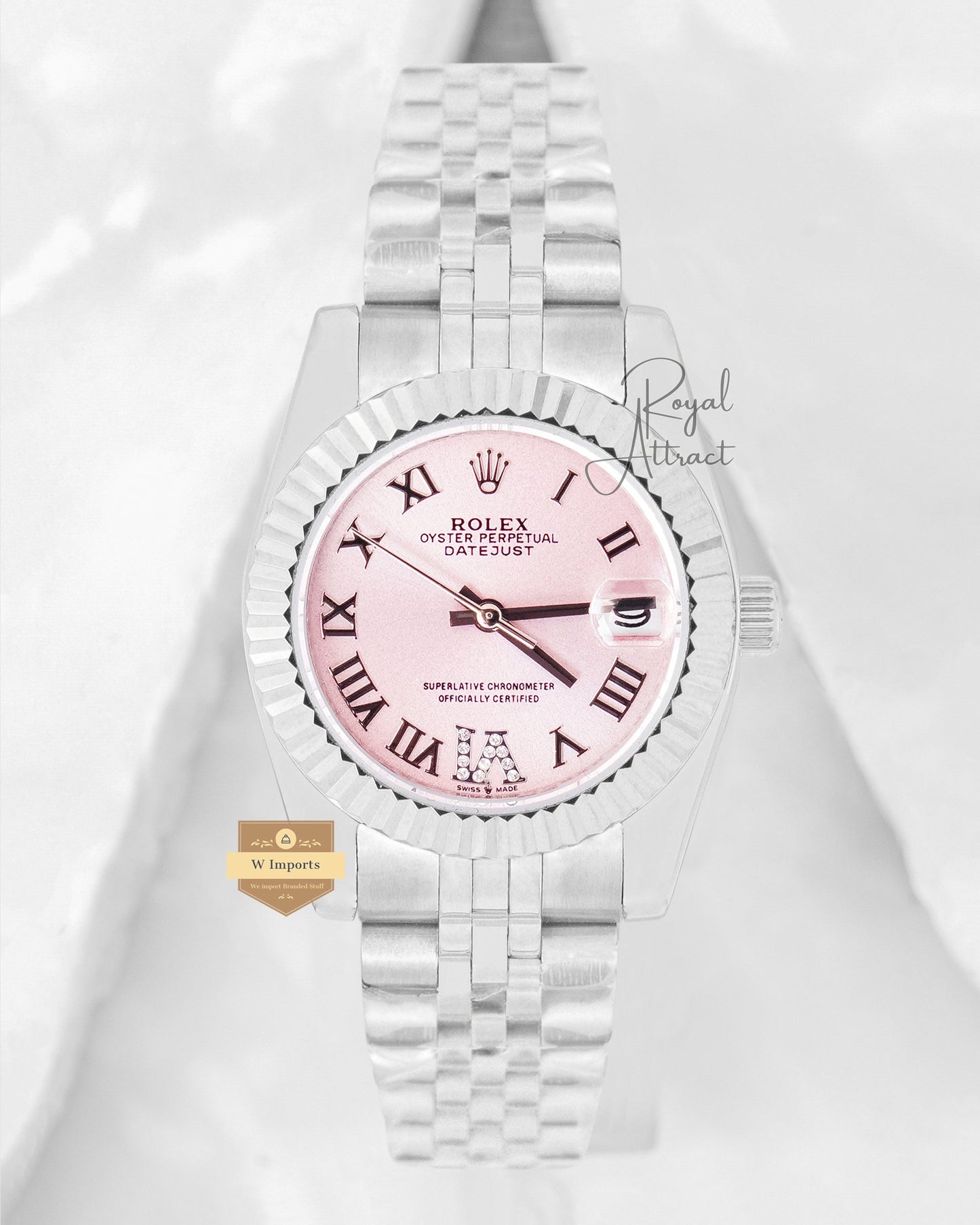 Latest Ladies Collection 31 Silver With Pink Dial Automatic Watch ZR Factory
