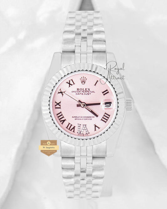 Latest Ladies Collection 31 Silver With Pink Dial Automatic Watch ZR Factory