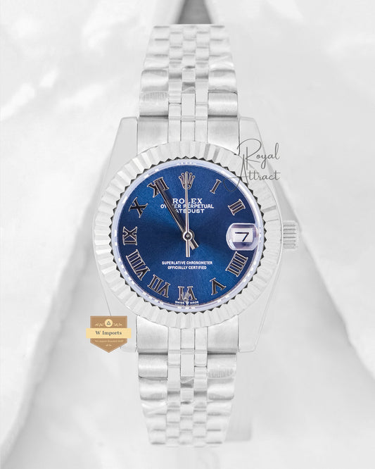 Latest Ladies Collection 31 Silver With Blue Dial Automatic Watch Zr Factory