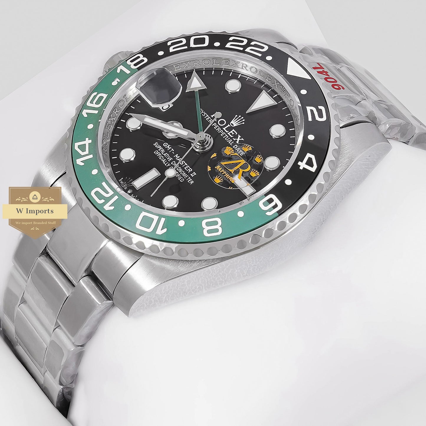 LATEST COLLECTION GMT 40 SILVER WITH BLACK DIAL GREEN BEZEL ZR FACTORY