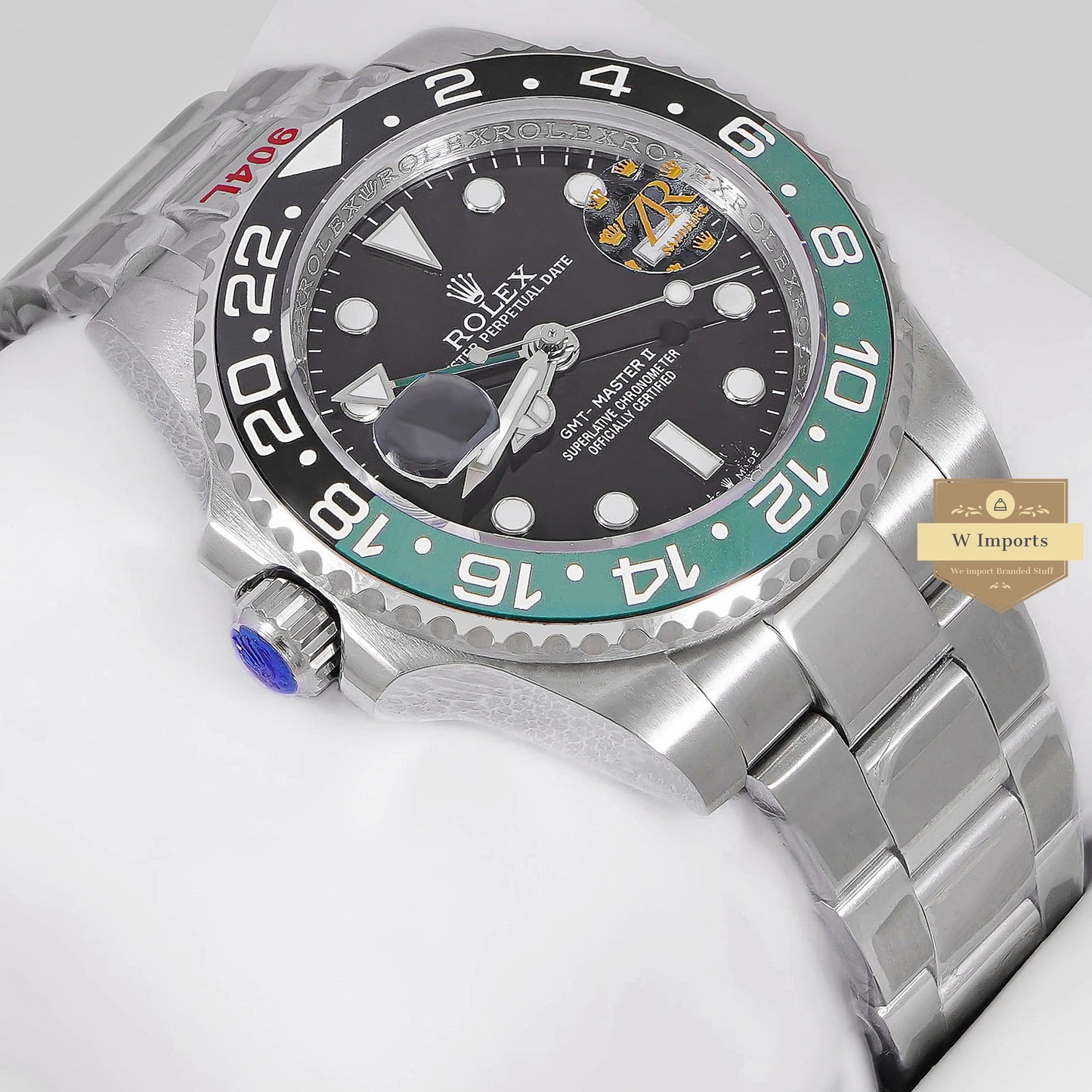 LATEST COLLECTION GMT 40 SILVER WITH BLACK DIAL GREEN BEZEL ZR FACTORY