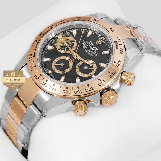 LATEST COLLECTION CHRONOGRAPH 40 TWO TONE YELLOW GOLD WITH BLACK DIAL INDEX ZR FACTORY