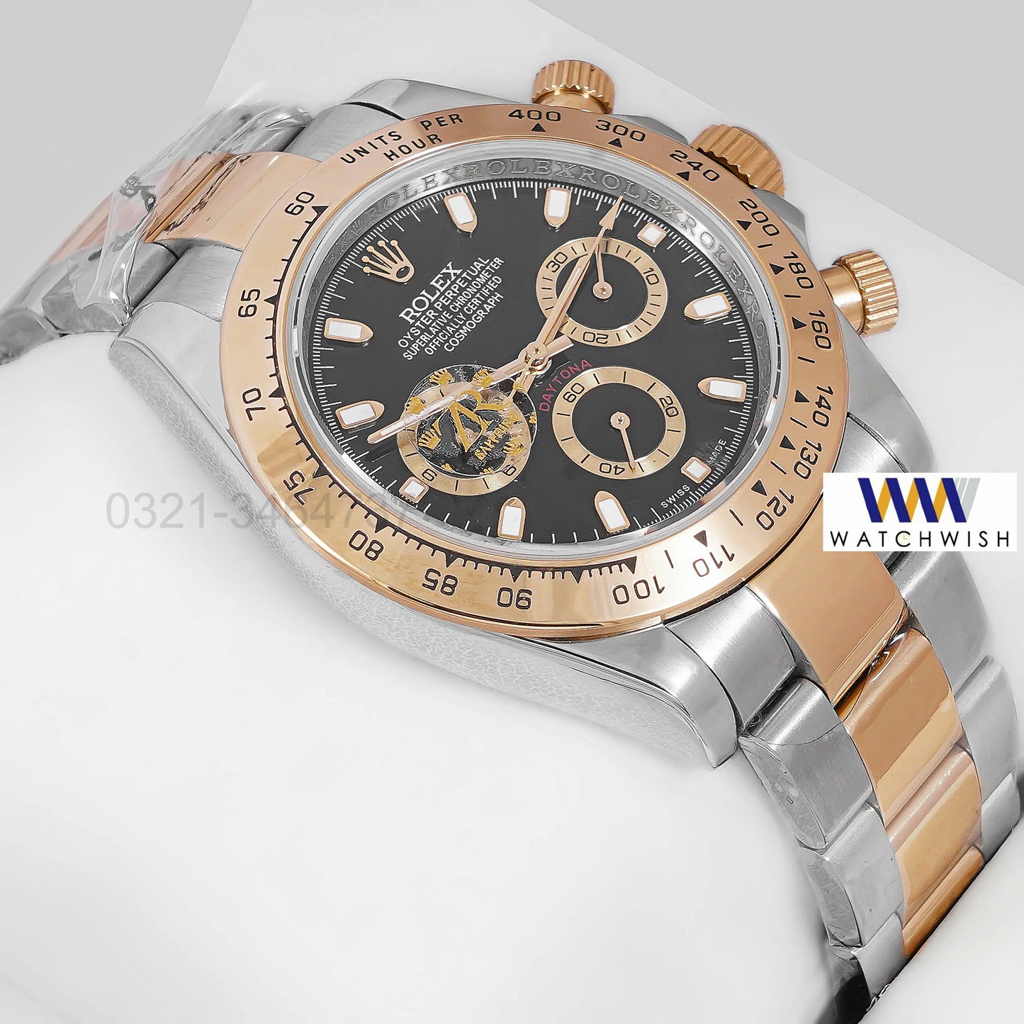 NEW COLLECTION CHRONOGRAPH 40 TWO TONE YELLOW GOLD WITH BLACK DIAL INDEX ZR FACTORY