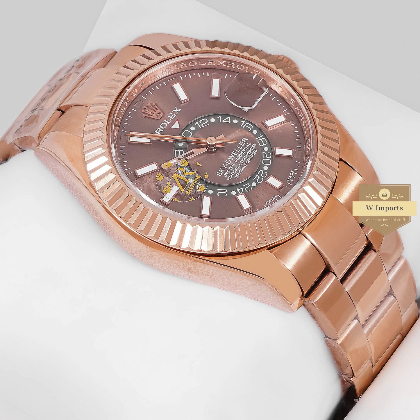 LATEST COLLECTION 42 ROSE GOLD WITH BROWN DIAL AUTOMATIC WATCH ZR FACTORY