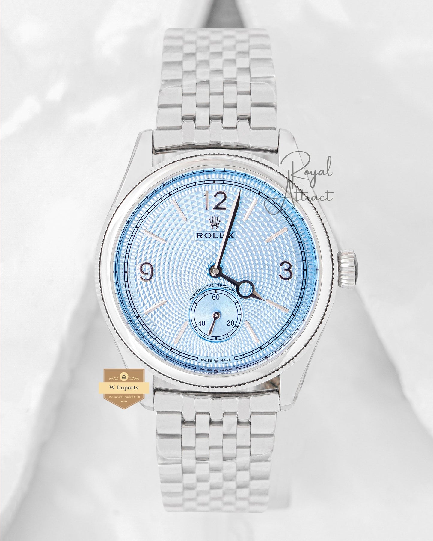 New Collection 39 Silver With Sky Blue Dial V3 Made
