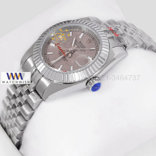 LATEST LADIES COLLECTION 31 ALL SILVER WITH DIAL FLUTED BEZEL AUTOMATIC WATCH ZR FACTORY