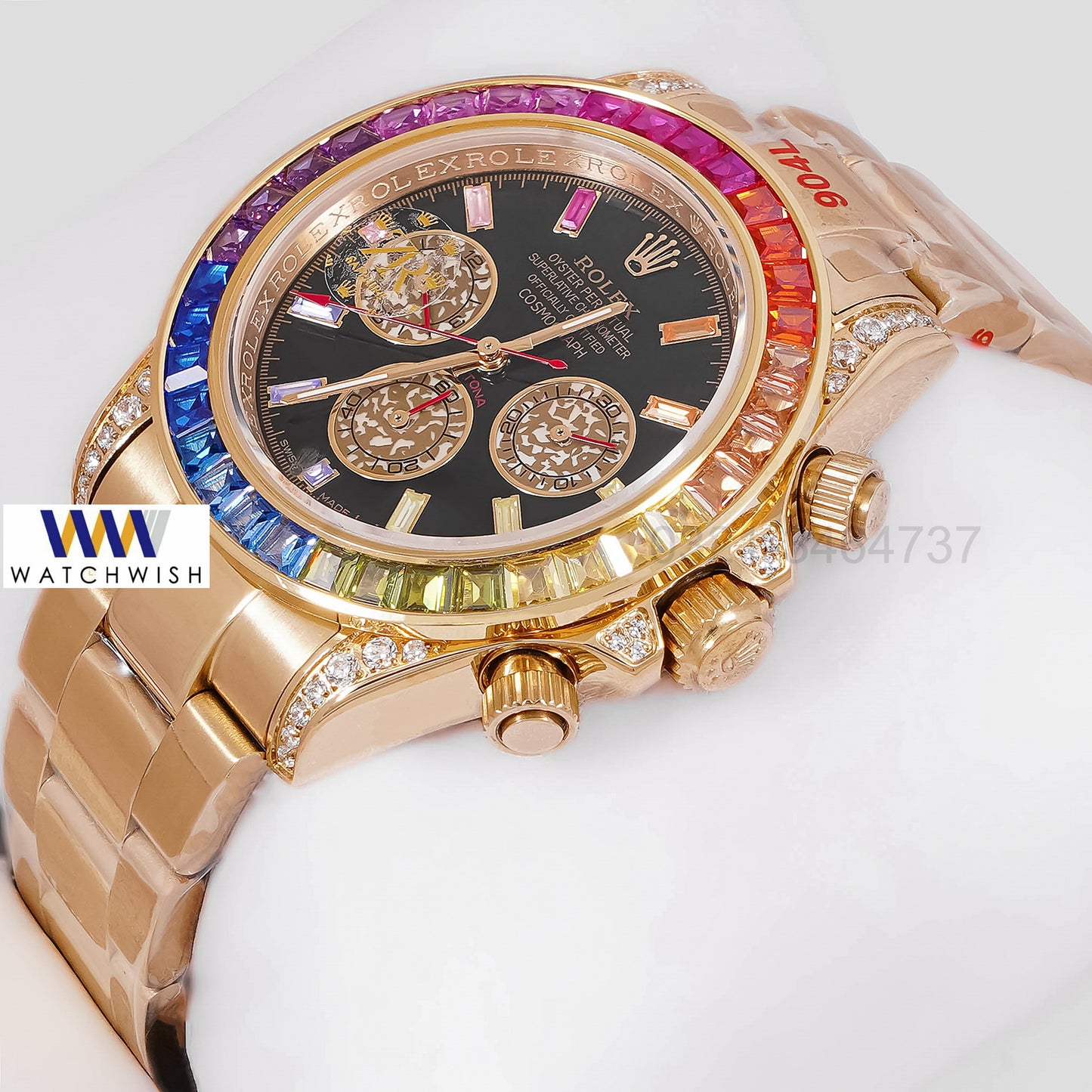 NEW COLLECTION CHRONOGRAPH 40 RAINBOW EDITION YELLOW GOLD WITH BLACK DIAL ZR FACTORY